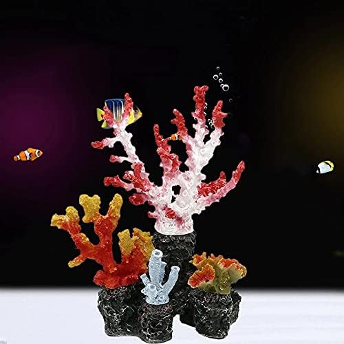 Додатоци за декорација на аквариум SLATIOM големи смола корални растенија риба резервоар за уредување на исклучителни украси