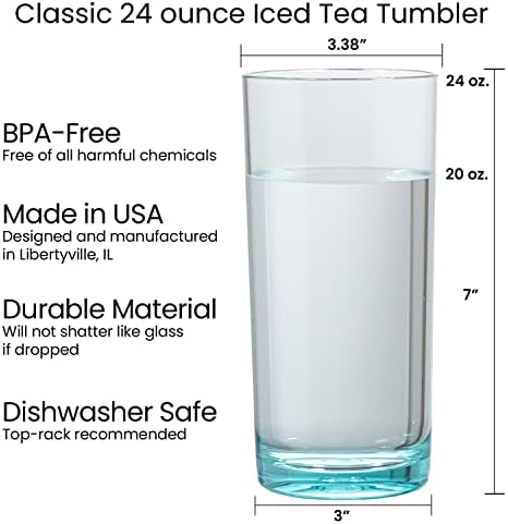 Американски Акрилни Класични Пластични Чаши за Еднократно Пиење 24оз Ледени Чаши Во Крајбрежни Бои на Магла | Чаши Без БПА, Направени