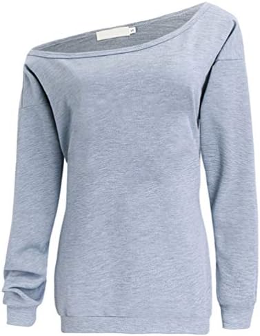 Lyxiof женски од рамената џемпер со маички со долги ракави кошули на врвови на пулвер