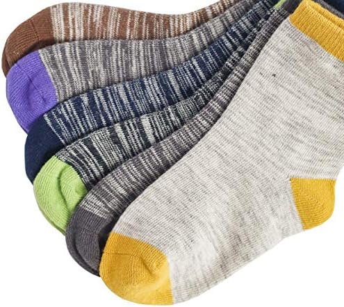Hzcojulo Kids Toddler Unisex Soft памук на глуждот Чорапи за момчиња со големина на девојчиња со големина 1-15 години -10 парови