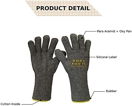 Goostech Thor Glove-отпорен на загревање/оган на висока температура, отпорни на отпорни, нараквици кои не се лизгаат, митки со високо-технолошки