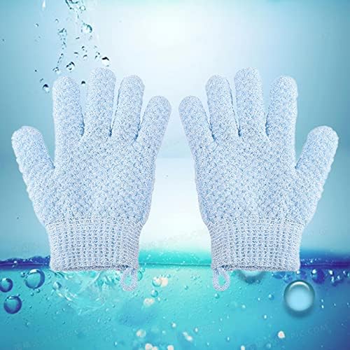 Мал ракавици бања за бања чистење чистење на прсти на крпа за пешкири пет ексфолирачки нараквици белези комбо со џеб