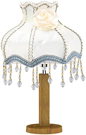 Solustre Vintage LAMP сенка чипка од ткаенина Сенка: Европски цветен клип- Замена на лабави за крпа со кристални мониста Гроздобер светло покритие