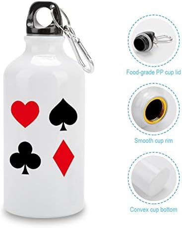 Симболи на покер картички Спортски шишиња со вода вакуум изолирани алуминиум еднократно со капаци за кригла за кампување велосипед