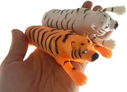 Комплет од 2 песочни исполнети тигри - сензорни со калапи, стрес, стискање на играчки играчки АДХД Посебни потреби смирувачки сафари