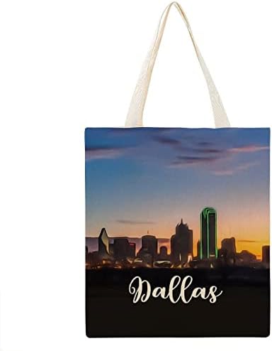 Далас Тоте торба градски патнички подарок гигантски намирници торба рамо чантата платно за животната средина супер силно миење
