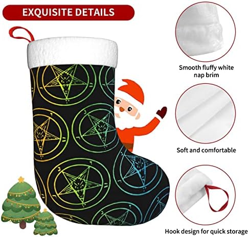 Аугенски Божиќни чорапи Бафомет сатанична коза геј виножито двострана камин што виси чорапи