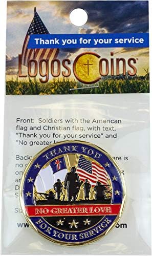 Ветерани Монета, Ви Благодариме За Вашата Услуга, Христијански Воен Предизвик Монета, Нема Поголема Љубов, Позлатени, Ветерани Ден