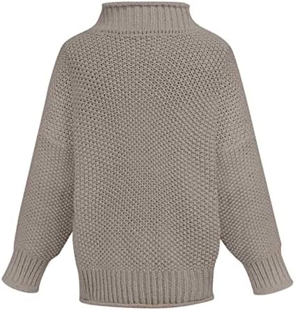 Женски топли џемпери моден џемпер цврста боја висока врат тенка дно -плетена џемпер лента