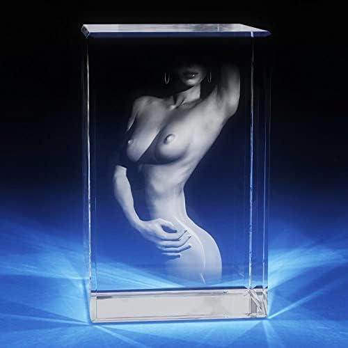 Голи 3Д фото кристал, еротска фотографија, жена со фото уметност, врежано стакло, ласерска гравита слика, lубовник подарок, од ќерка, домашен декор
