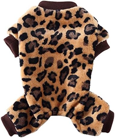 Незисторијатто куче леопард пижами фланел џемпер пријатна комбинација за мало средно милениче кучиња мачки кутре кутре јакна од елек