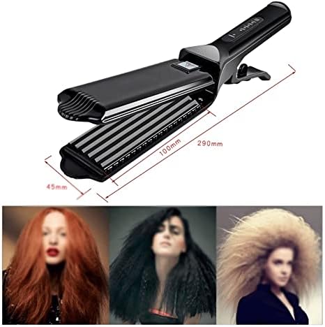 Vogue Professional Hair Crimper Curling Iron Wand керамички брановиден бран пченка од пченка, бранови виткари железо електрична плоча за брановирање
