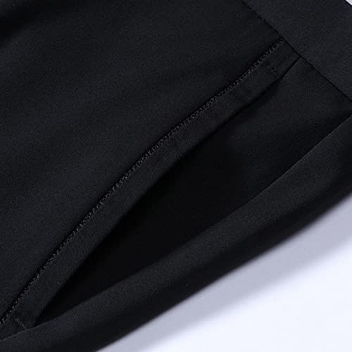 Мајкифу-ГJ Машки тенок фит слабиот стрии Класичен Цврст боја Слатка во боја, панталони за панталони за удобност, панталони