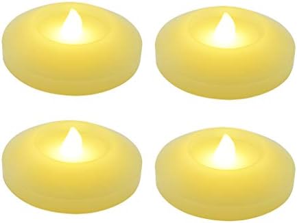 Китосун лебдечки лебдечки LED свеќи за свеќи - 3 -инчен батерија управувана со вода активирана со треперење LED Tealights за венчални центри