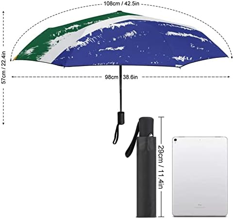 Јужноафриканско Знаме 3 Пати Автоматско Отворање Затворање На Анти-УВ Чадор За Патување Чадор Преносни Летни Чадори