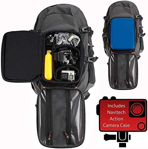 Ранец на ранец на фотоапаратот Navitech Action и сина боја со интегрирана лента за градите - компатибилен со активната камера Apeman A77