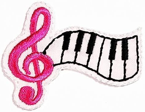 Реткосична лепенка мини розова музика белешка железо на закрпи налепници за цртани филмови шијат на везена аплици за маица јакна