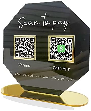 Персонализирано скенирање за плаќање на Venmo PayPal Cash App QR Code Sign | Facebook Instagram Web Social Media QR Code Code | Прифатете го знакот