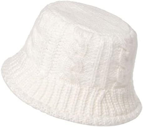 Minache Women Girls Зимска топла корпа капа цврста боја Beanie Hat Chunky Cable плетени капи, преклопено флопи плетено капаче