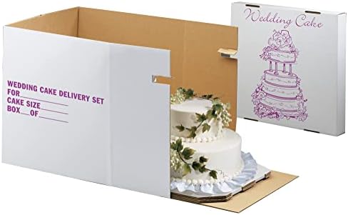 Декопац свадба 15 x 15 x 16 системот за испорака на торта, бело