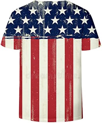 Топ Кошула За Тинејџерки Лето Fall 2023 Краток Ракав Внек Памук Американско Знаме Ѕвезда Графичка Секојдневна Блуза КО КО