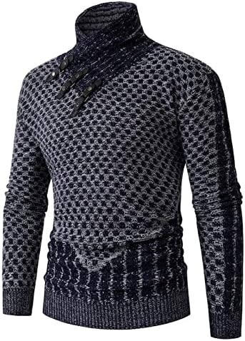Џемпер за мажи Ymosrh, европски и американски машка плетење пукач со качулка, тенок тенок џемпер џемпери џемпери