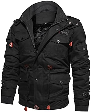 Dudubaby Mens Leather јакна Обичен зимски топол топол блуза задебелување на палтото за надворешна облека на горната јакна на блузи