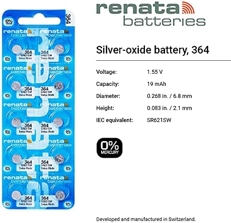 рената 364 SR621SW 10PACK X 10pcs=100 сребрена 1.55 V Гледајте Батерија Направена во швајцарија