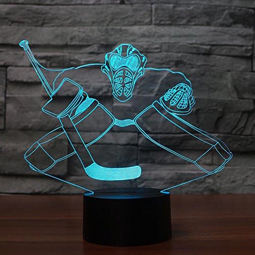 Моли Хиесон 3Д хокеј на мраз хокеј играч ноќна светлина табела за ламба за декорирање табела за табели оптички илузивни ламби