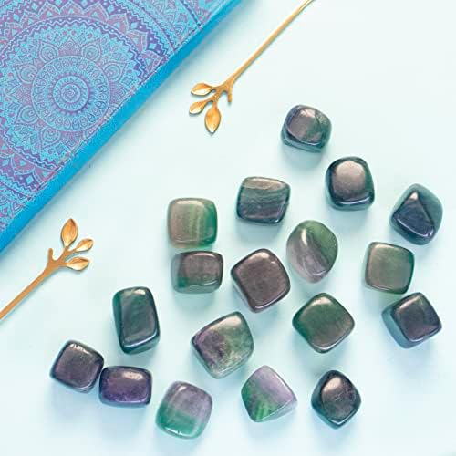 Crocon 800+ Carat, 13 парчиња мулти флуорит паднати камења и кристали поставени за кристали на чакра реики полиран камења и кристали