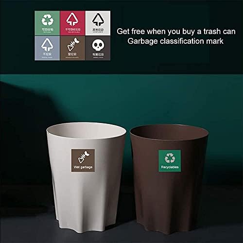 Зилд отпадоци за отпадоци, тркалезно пластично отпадоци од отпадоци, со современ изглед, отпадоци за кујна, дом или канцеларија/кафеава