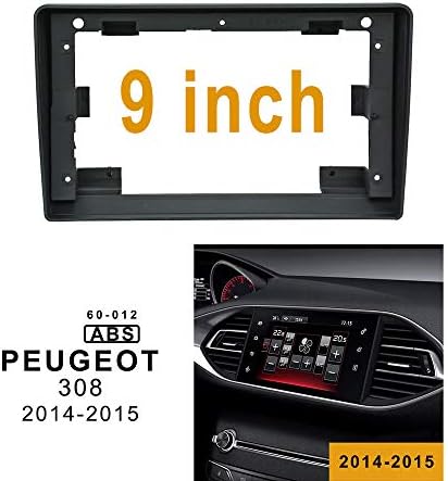 9 инчен Автомобил Радио Фасција Рамка за Peugeot 308 2014-2015 ДВД ГПС Нави Плеер Панел Цртичка Комплет Инсталација Стерео Рамка
