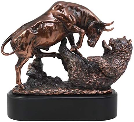 Еброс Вол Стрит берза за полнење бик што ја разгледува статуата на мечката со подножје бронзена електроплетирана скулптура скулптура