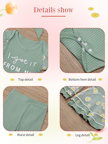 Девојки девојки бебе облека новороденче симпатична маргаритка бебе девојче лето цветни новороденчиња ромпер облеки разгорени панталони + лента
