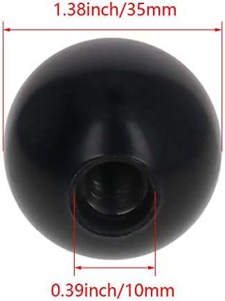 Bettomshin 4Pcs Thermoset Ball Knob M12 Female Thread Bakelite Handle 40mm/1.57 Diameter Spherical Handle Smooth Rim Black for