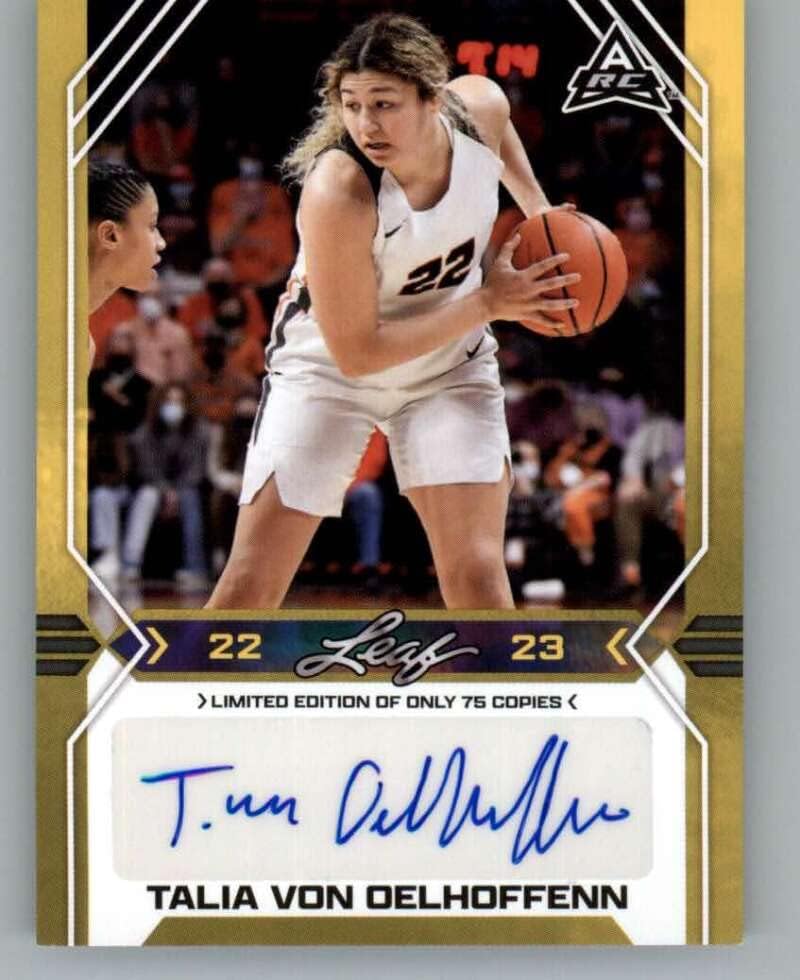 2022-23 лисја нацрт-автограми злато ba-tvo talia von Oelhoffenn RC Rookie Auto Autograph Basketball Trading Card