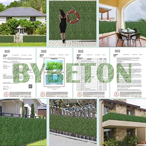 Bybeton вештачки панели за шипки, 20 x 20 4-слој остава UV-анти-зеленило wallид за заштитена за заштитена приватност на отворено и градина,