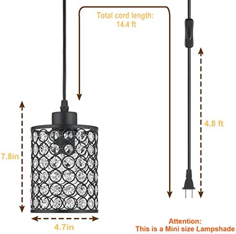 Силмоин модерно масло од црна кристална тавана за осветлување, приклучок со кабел со вклучен/исклучен прекинувач за виси лустер