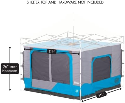 E-Z Up Camping Cube 6.4, претвора 10 'права крошна на нозете во шатор за кампување, Splash & Coleman Camping Cot, воздушен душек и пумпа комбо