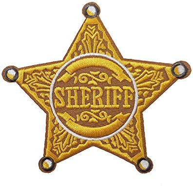 Слатка-печ цртана шериф лого извезено железо на шиење на лепенка за деца деца