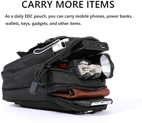 Тактичка торбичка, повеќенаменска торба EDC, чанта за ремен со држач за мобилни телефони, погоден за iPhone, Samsung Galaxy, LG