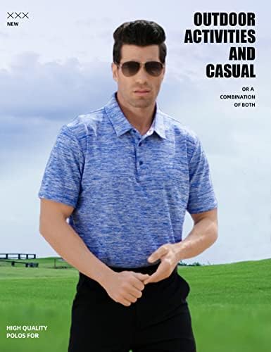 Машка голф Поло кошула Брзо суво маици со влага за губење на влага
