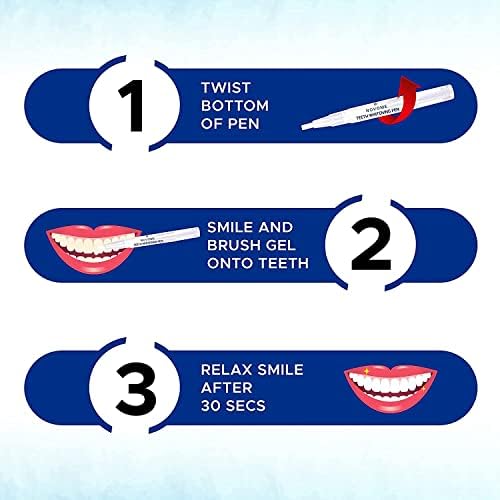 Ном заби за белење на пенкало-2 парчиња, ефикасно и безболно белење на заби за заби светло бело, ном заби за белење на заби без
