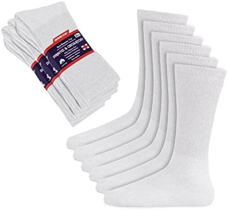 Дијамантска starвезда дијабетични чорапи за мажи кои не се врзувачки лекар одобрени чорапи со дијабетичари бели 12 пара