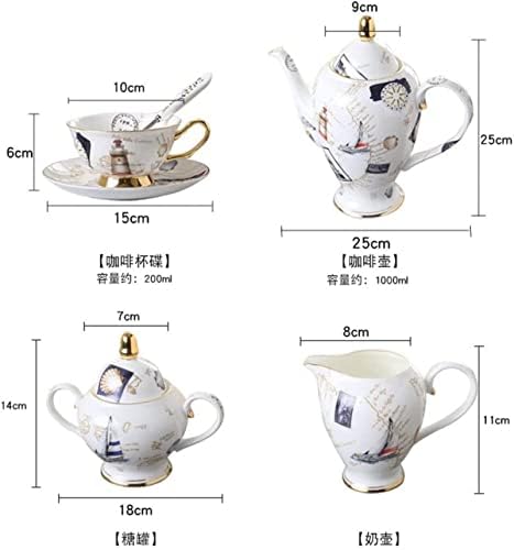 DMWMD чаша за кафе во европски стил чај, керамички чајник, креативен сет за кафе, англиски попладневен чај, чаша за коски од кина, миризлив чај