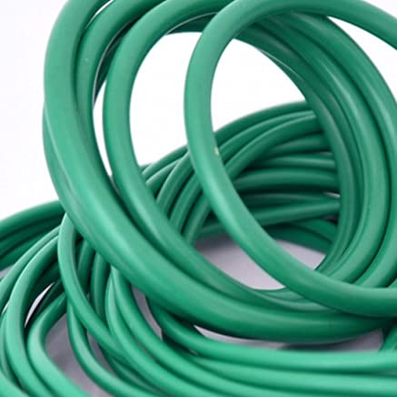 20 парчиња 2,4мм со дијаметар на жица Зелена флуор гума О-прстен прстени водоотпорна изолација гума лента 38мм-43мм надворешен дијаметар