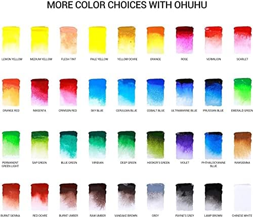 Охуху 36 бои цевки за акварел за бојадисување + 24 бои цевки за боја на масло