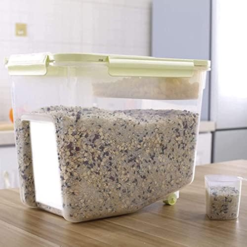 Контенер за сад за складирање на храна Ориз со ориз 10 кг, кутија за складирање ориз, контејнер за кујна за складирање со капак, кујна со мерна