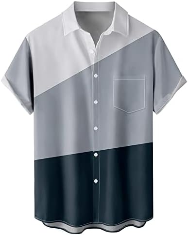 Xiloccer Најдобри мажи печатени хавајски кошули со кратки ракави копче надолу кошули со кошули за плажа за маж празно маички кошули