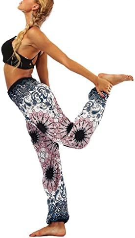 Летни хеланки за жени лесни женски цвеќиња панталони јога панталони панталони долги лабави печатени харем панталони жени жени